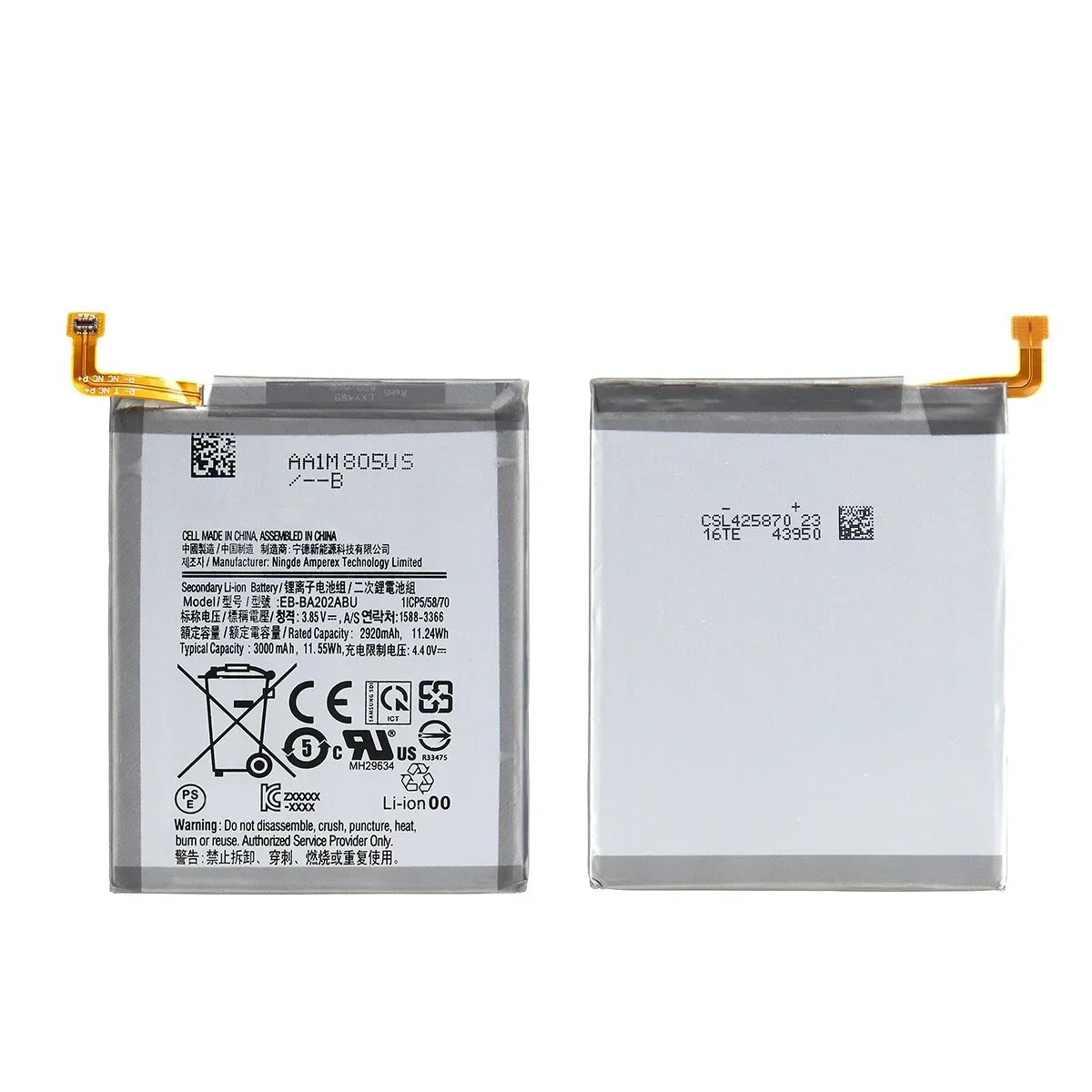 Абсолютно новый телефон аккумулятор 3000 мАч для Samsung Galaxy A20e A10e A102W A102U A202F