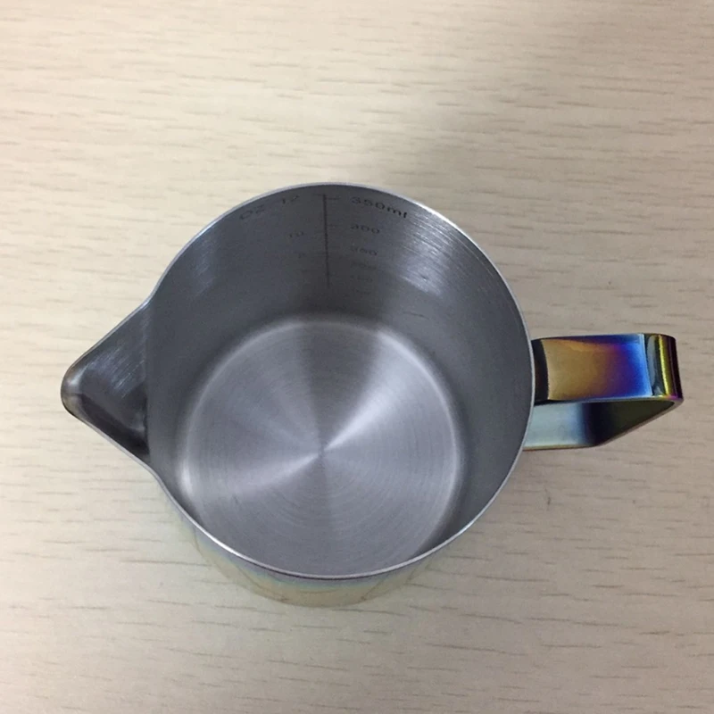 

F63A 304 Stainless Steel Coffee Foam Cup with Scale Essential Coffee Machine Latte Art Design