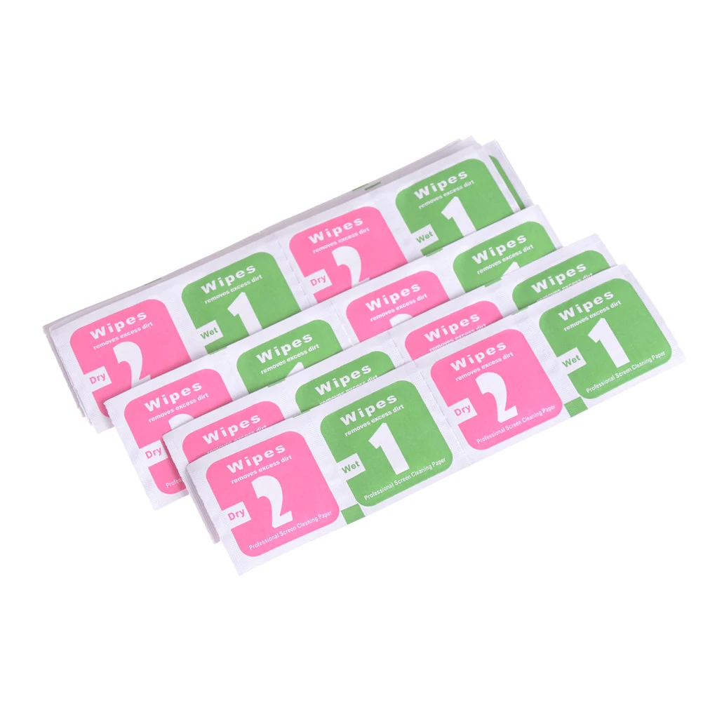 200pcs/lot Wet+ 200Pcs Dry Camera Lens LCD Screen Protector Dust Removal Wet Dry Dust Cleaning Cloth Wipe Paper For Phone/DV