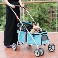 Lightweight And Compact Carrier For Dogs One Car Dual-use Pet Trolley Ventilated Car Seat For Dogs All-in-one Folding Dog Seat