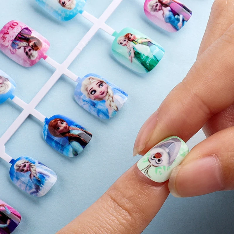 

Disney Frozen Anna Elsa nail stickers children's safety nail stickers cute cartoon stickers for girls