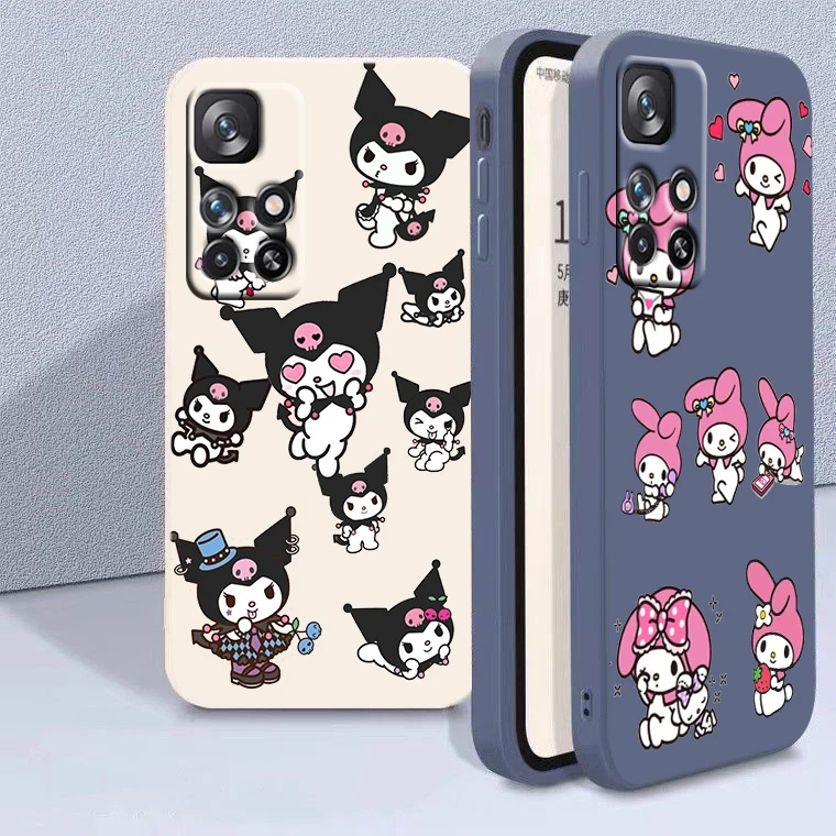 

Kuromi Hello Kitty Cool For Redmi K50 K40 K30 K20 10C X 9C AT A 8A 7A Gaming Pro Plus Liquid Rope Silicone Phone Case