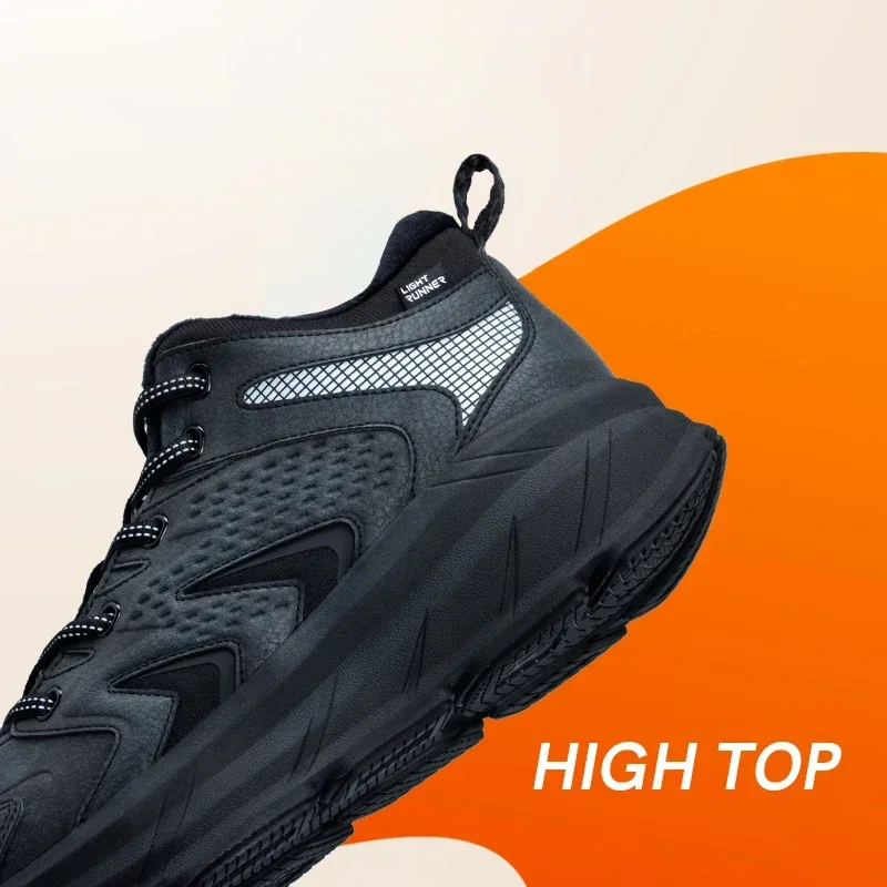 QIAODAN бархатные высокие спортивные туфли для мужчин 2024 зимние теплые