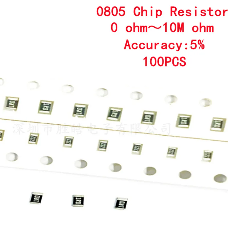 

100PCS 0805 0 Ohm-10M Resistor SMD New Accuracy 5% Ohm 1K 2.2K 10K 100K 0 1 10 100 150 220 330 Ohm 1R 10R 100R 150R 220R 330R