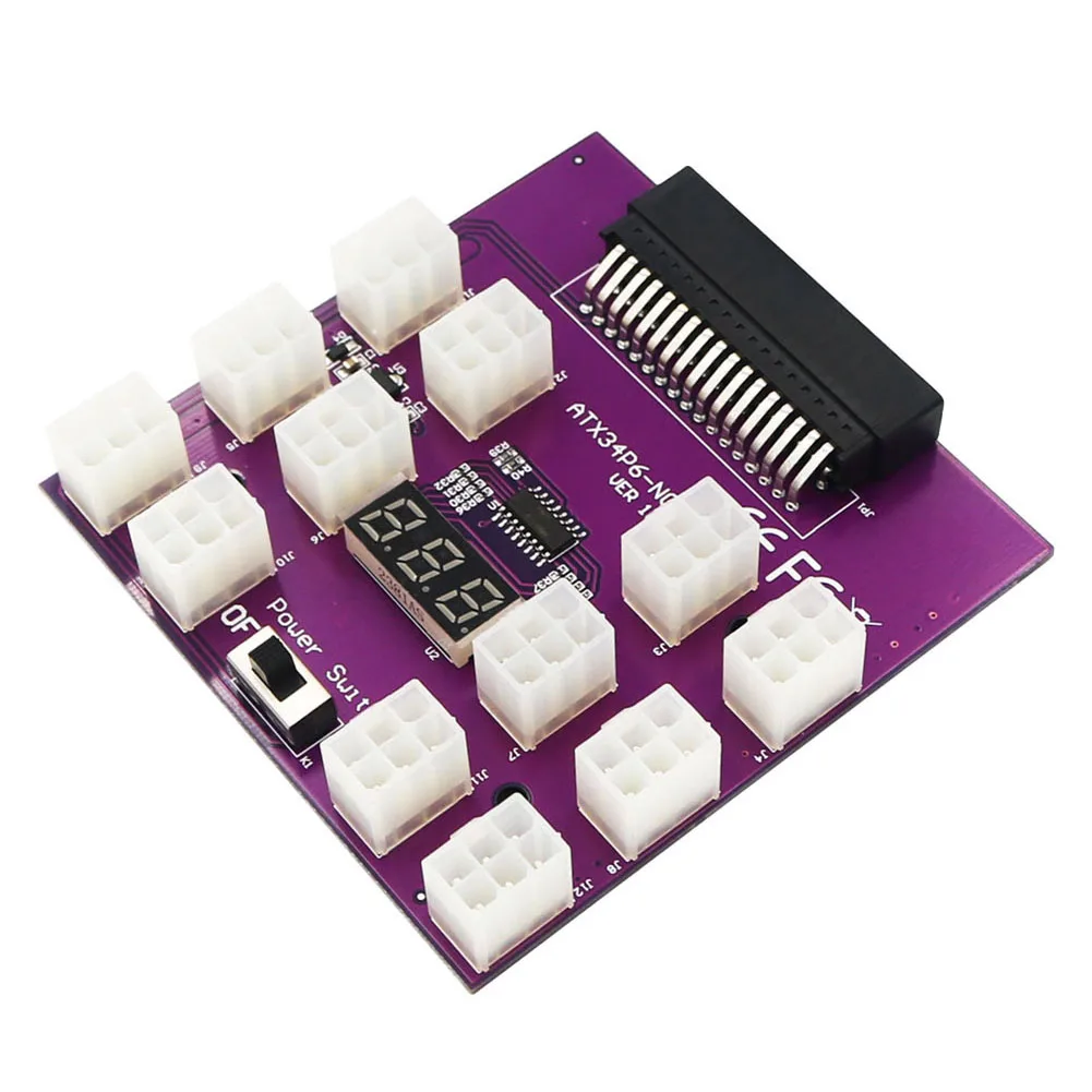 

1200W Breakout Board Adapter+12 Power Supply Cable for Emerson 70001484-J1000 Module Mining Server Card Converter for BTC Mining