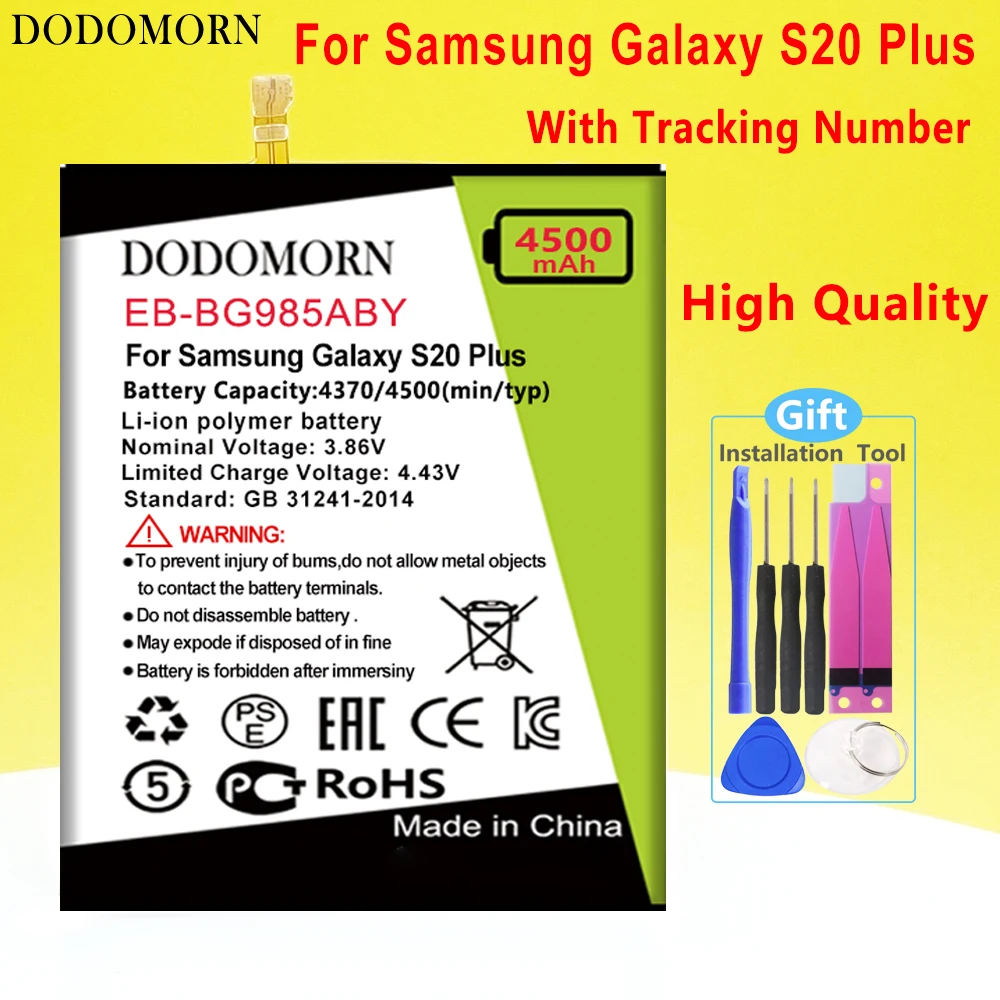 

DODOMORN EB-BG985ABY Battery For Samsung Galaxy S20 Plus S20Plus S20+ S20 + Phone High Quality+Tracking Number