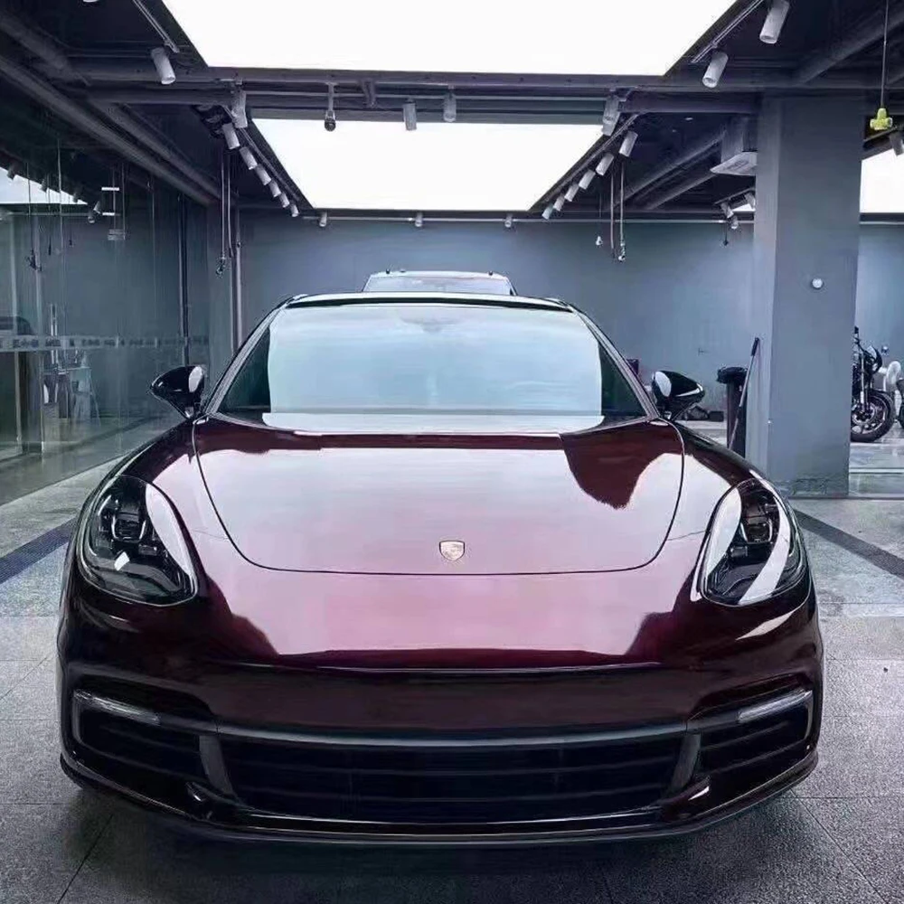 

1.52*18m Gloss Metallic Black Rose PVC Color Changing Vinyl Car Wrapping Vinyl