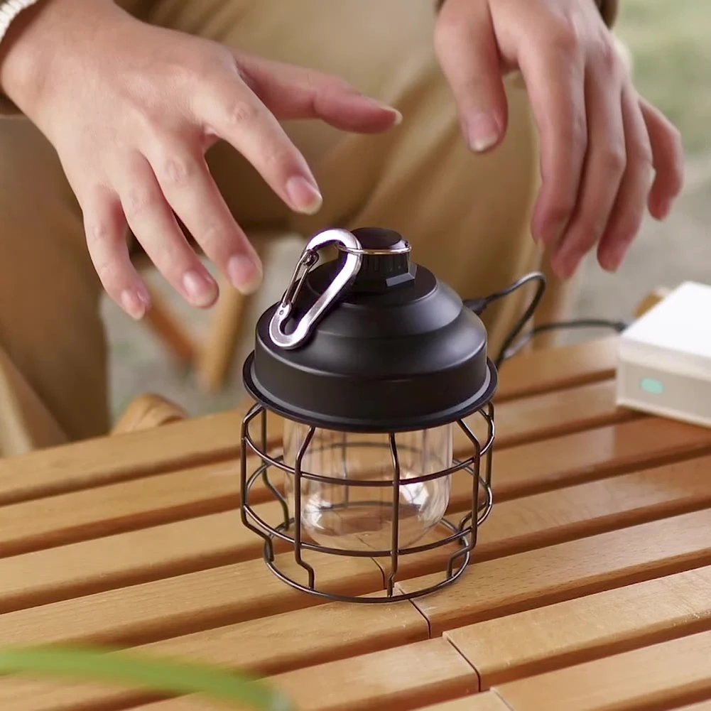 Винтажный металлический подвесной мини-фонарь с батареей 2300 мАч теплый