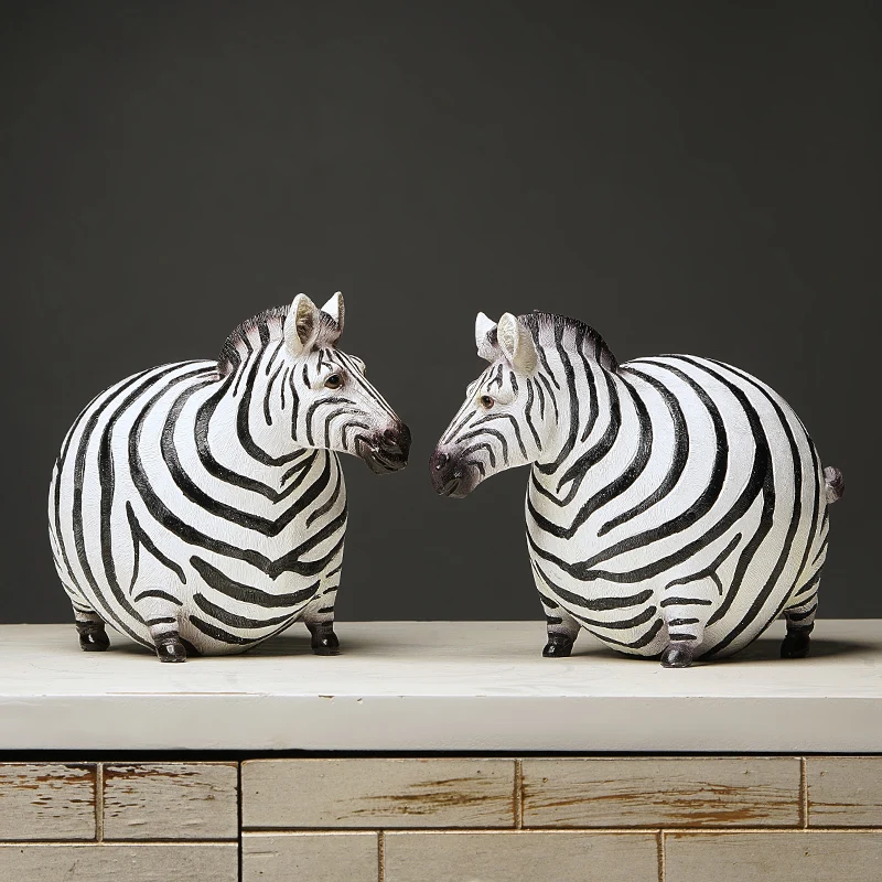 

New Creative Zebra Statue Zebra Home Decor Living Room Zebra Sculpture Wine TV Cabinet Ornament Crafts Abstract Animal Figurine