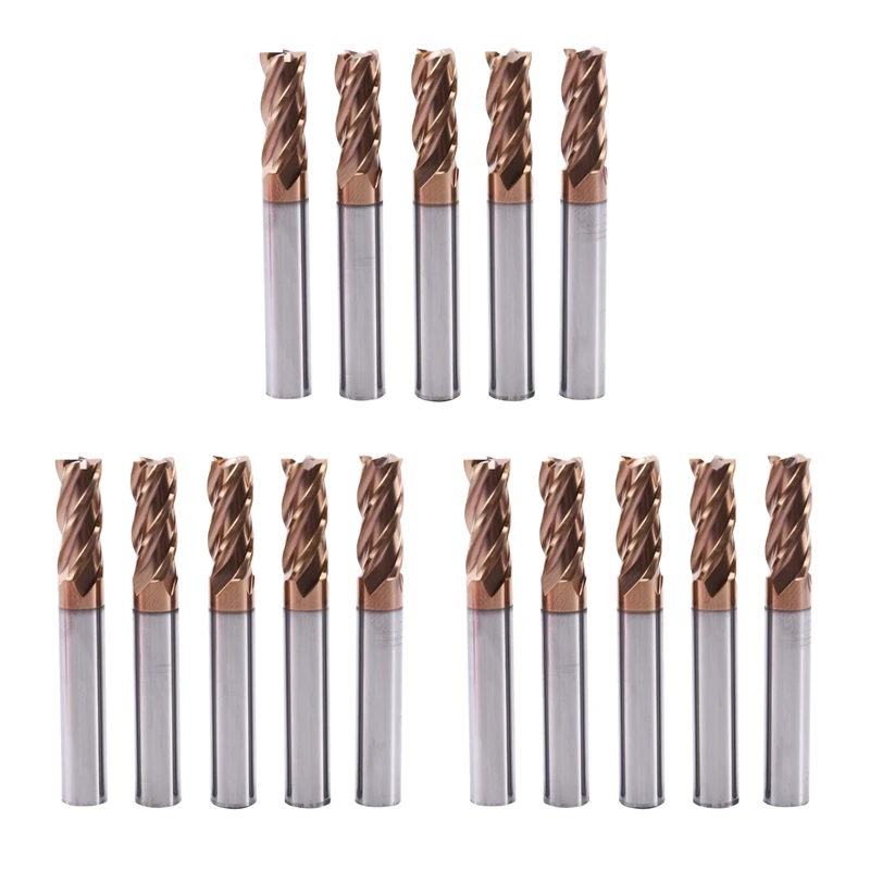 

New 15PCS HRC55 8Mm Solid Carbide Endmills Endmill D8X20XD8X60L 4 Flute Standard Length Side Milling Slotting Profiling Mill