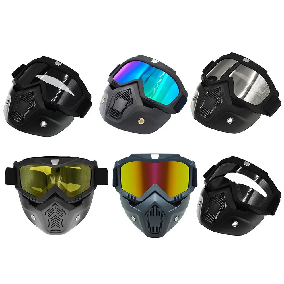 

New Removable Windproof Motorcycle Glasses Masks Cycling Riding Motocross Ski Snowboard Eyewear Mask Goggles Helmet Men Women