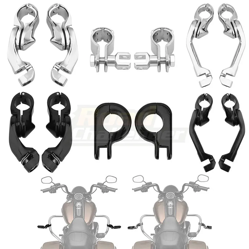

Motorcycle 32mm 1.25" Footpeg Clamp Highway Engine Guards Foot Pegs Mount For Harley Sportster Dyna Street Bob Touring Softail