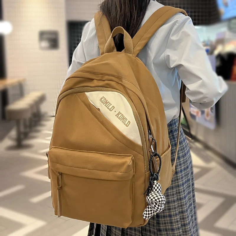 

Холщовый школьный ранец для женщин, Коричневый женский рюкзак для ноутбука в винтажном стиле для колледжа, модная дорожная сумка для книг д...