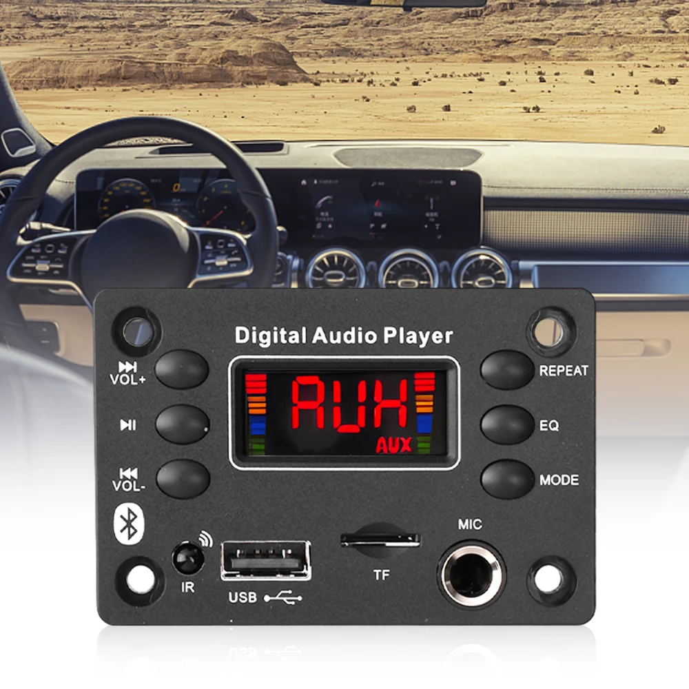 

DC 12V Bluetooth 5.0 Audio Decoder Board Audio Module USB FM Radio Lossless MP3 WMA WAV FLAC APE Decoder Board Module