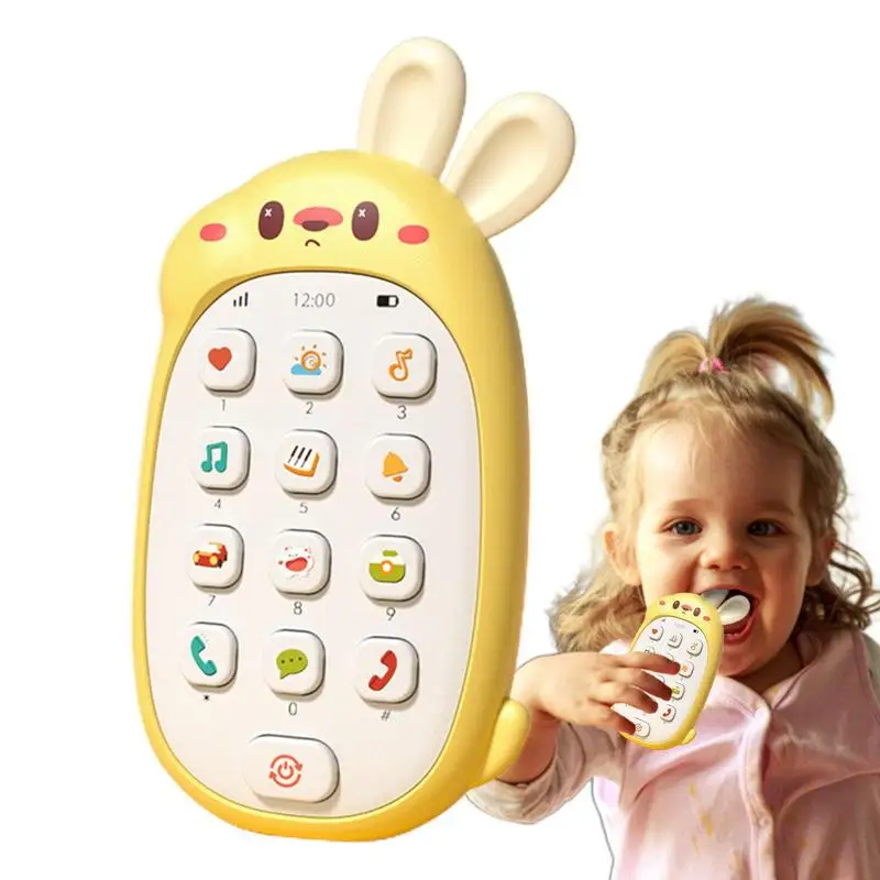 

Play Phone For Kid Cute Bunny Shape Phone Toy With Chewable Ear Battery Powered Educational Toy Multifunctional For Kindergarten