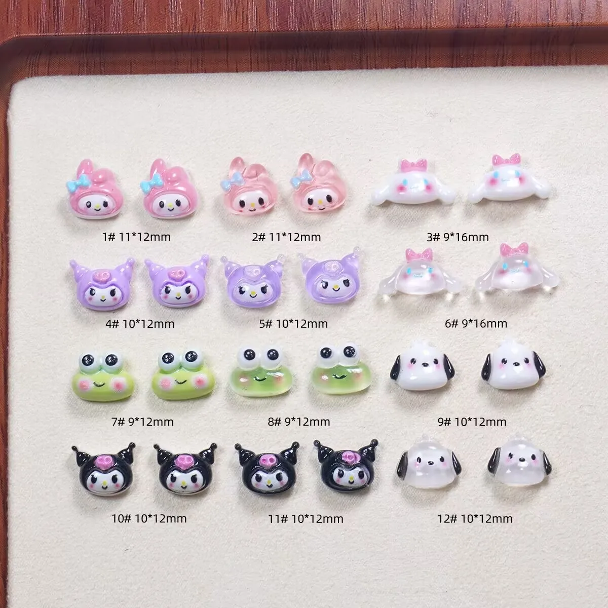 Фото 20 шт. 3D-украшений для ногтей My Melody Kuromi Pochacco, стразы для маникюра, декор для ногтей №2
