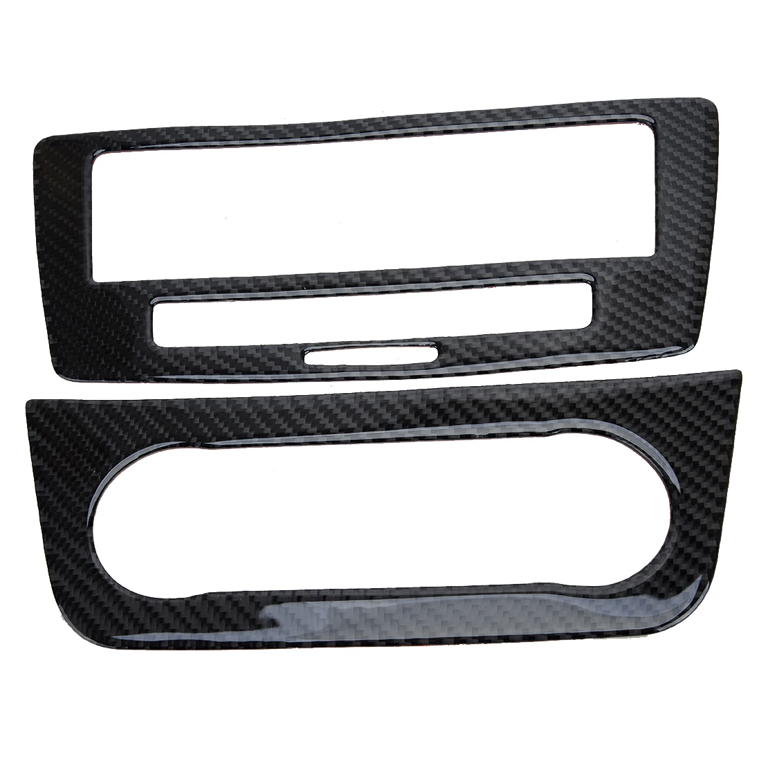 

2Pcs/set Car Center Console CD Panel Cover Trim Carbon Fiber Black Fit For Mercedes-Benz GLE W166 2019 2018 2017 2016 2015