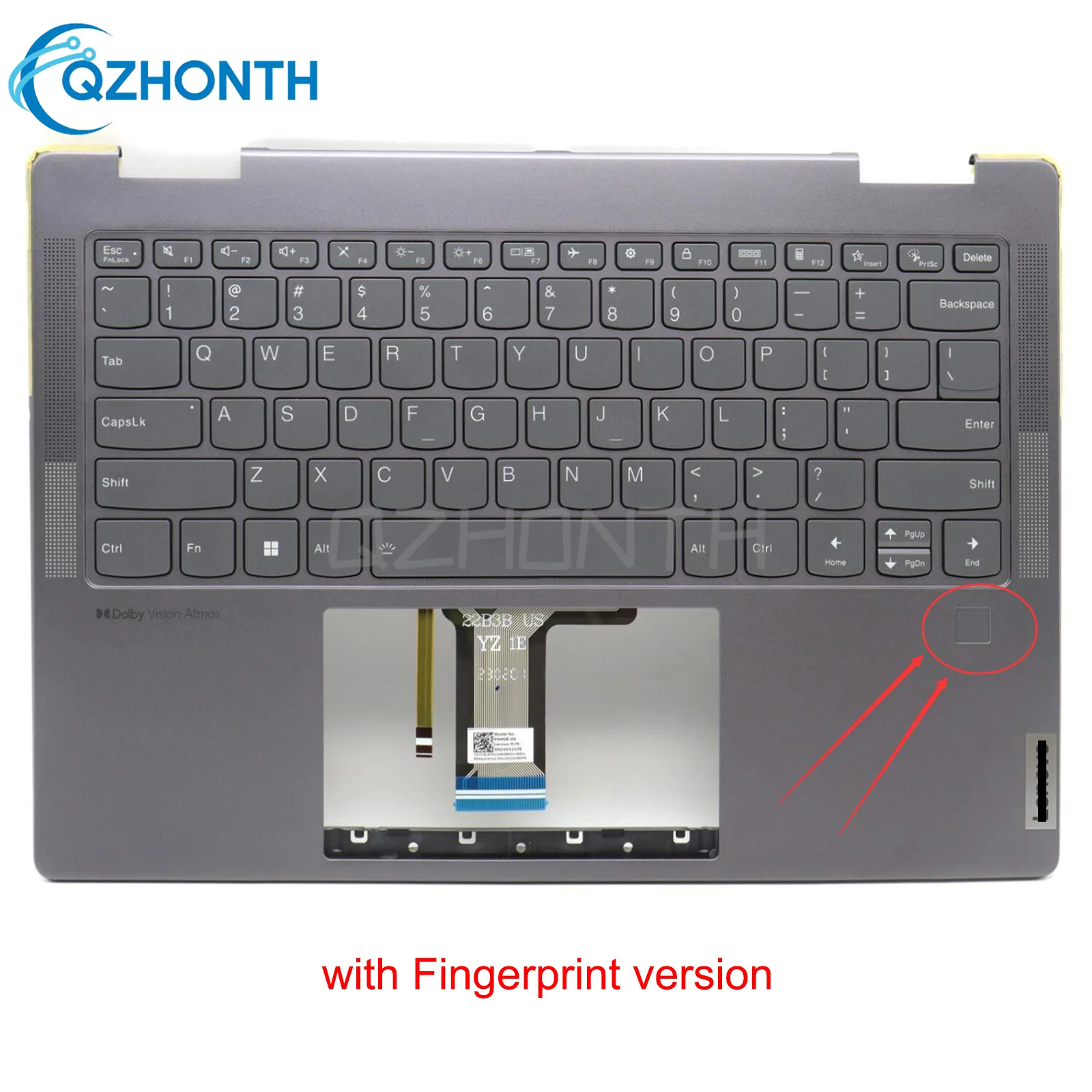 Новый верхний корпус с подсветкой для рук и клавиатурой американской Lenovo Yoga 7 14 irl8