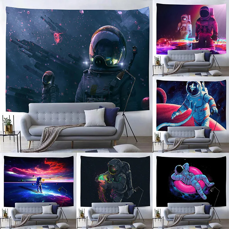 

Astronaut Planet Tapestry Wall Hanging Psychedelic Universe Hippie Tapiz Tarot Art Dorm Living Room Home Decor