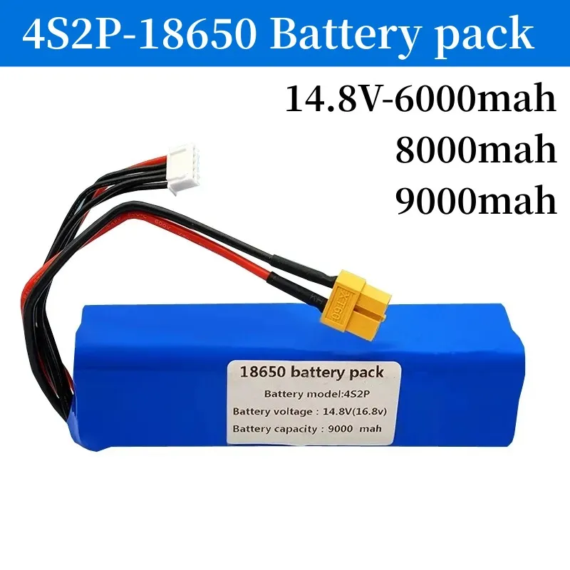 

2023 Latest 14.8V 9000mah 4S2P High Quality Drone Lithium Ion Battery for Charging Various Remote Control Drones XH2.54-5P XT60