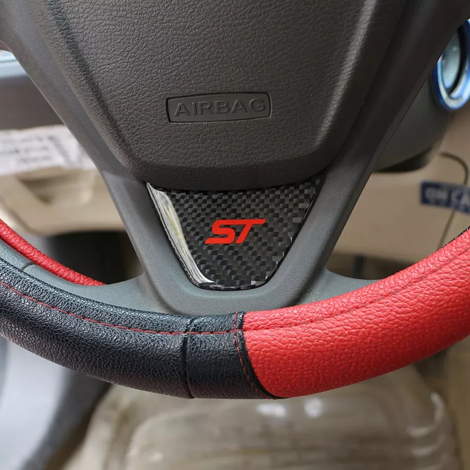 

Carbon Fiber Car St Steering Wheel Decorative Trim Steering Accessories for Ford Fiesta 2009 - 2017 Ecosport 2012 - 2017