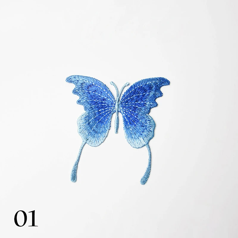 3 шт./компл. вышитые нашивки с бабочками для одежды наклейки вышивкой маленькими