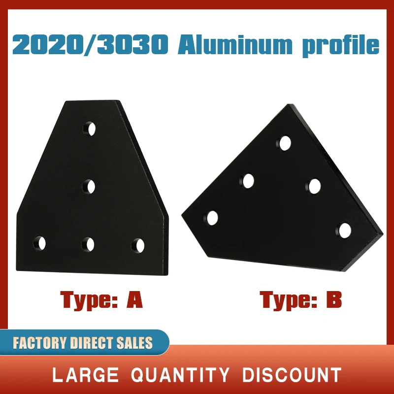 2020 Aluminum Profile 5 Holes 90 Degree Joint Board Plate Corner angle Bracket Connection Joint strip for  3d printer part