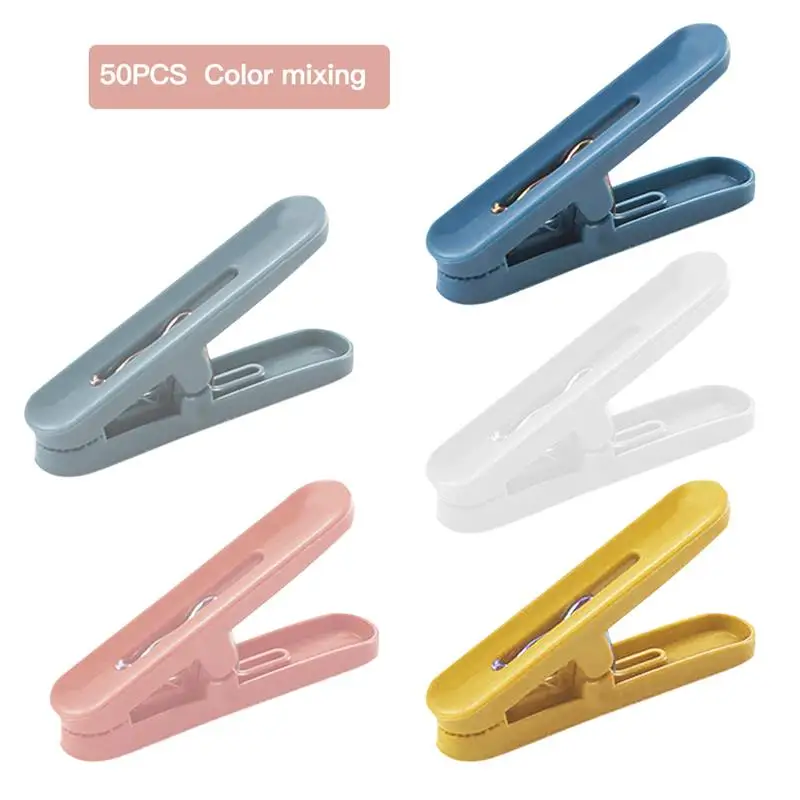 

50Pcs Plastic Clips Household Clothes Fixed Clamps Wind-proof Underwear Socks Hanging Clothespin Hanging Pegs Clips