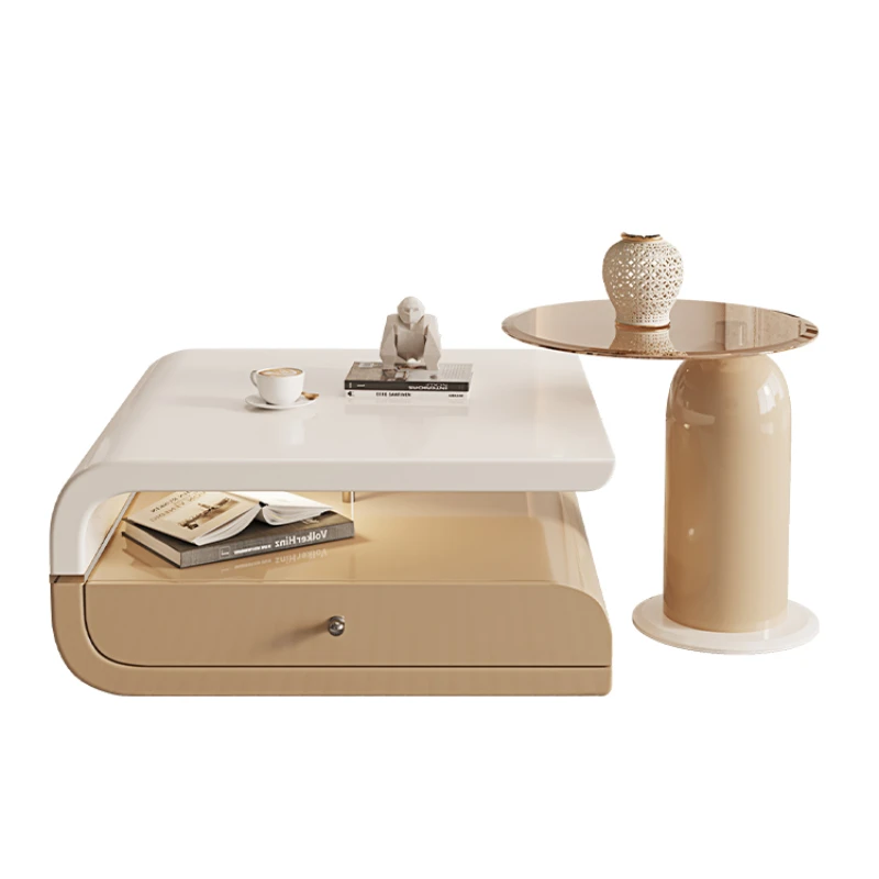

ZL Paint Square Coffee Table Home Living Room Minimalist Creative Coffee Table Combination