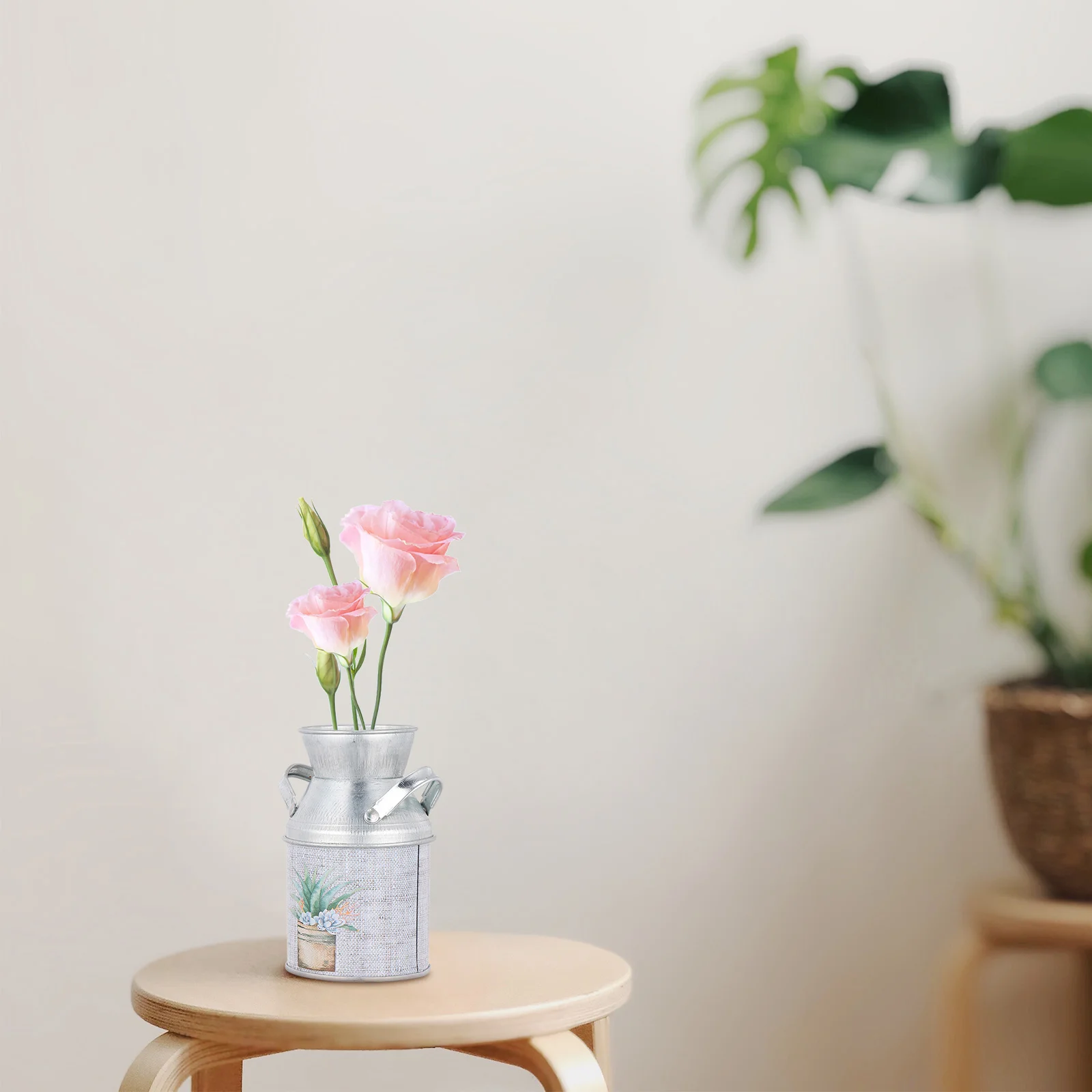 

3 Pcs Flower Decor Shabby Chic Bucket Trendy Vase Rustic Vase Hand Decor Metal Jug Vase Pitcher Receptacle Painted Iron Vase