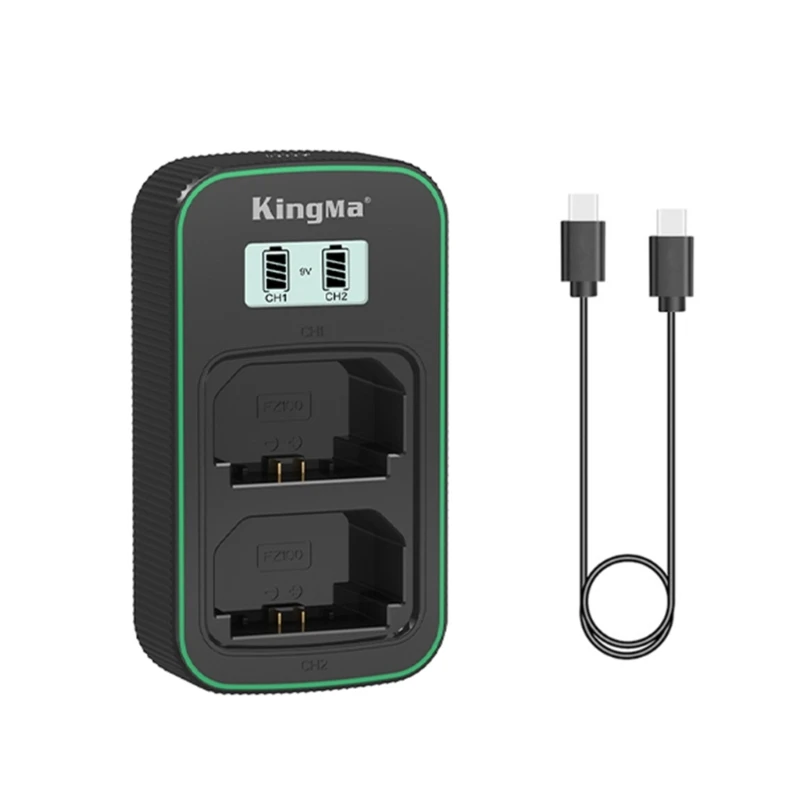 

NPFZ100 Portable Battery with LCD Display Screen Quick Charging Adapter