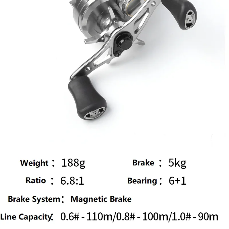 Рыболовная катушка RUKE Литое барабанное колесо Максимальное сопротивление 5 кг