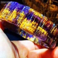 natural cacoxenite purple gold rutilated bracelet bangle 18 5x12x6 2mm auralite 23 rutilated quartz women men beads aaaaaa