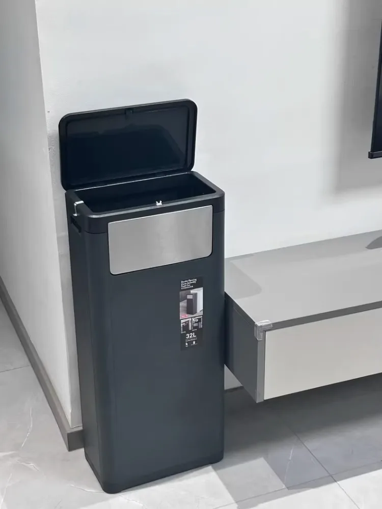 Большой бытовой кухонный мусорный бак с крышкой большой емкости гостиничный