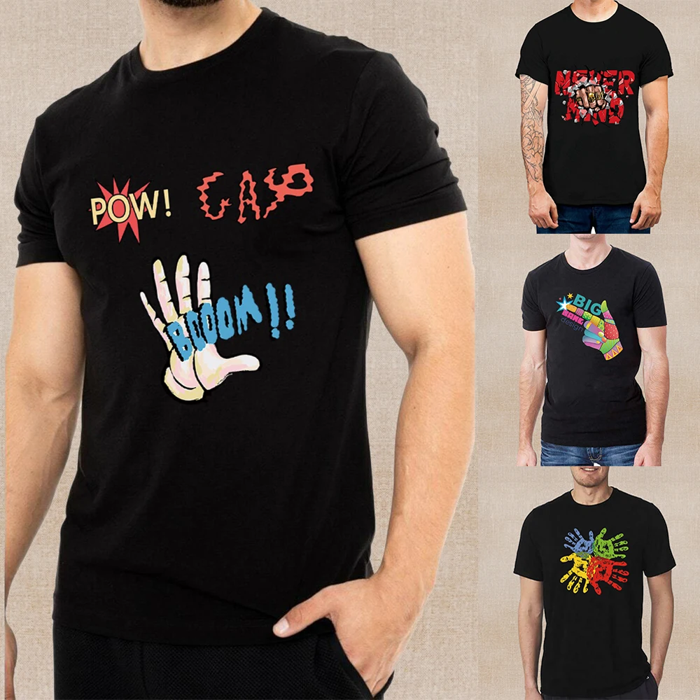 

Hip Hop Streetwear Harajuku T Shirt Girl Hand Pattern Print Tshirt 2023 Men Summer Short Sleeve T-Shirt Pullover Top Casual Tees