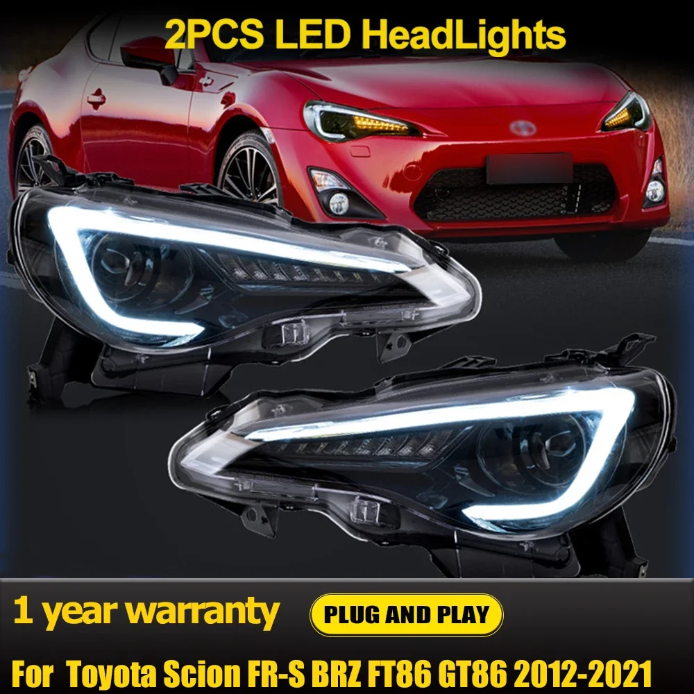 2 шт. передняя фара автомобиля для Toyota Scion FR-S BRZ FT86 GT86 2012-2021 светодиодная Стайлинг