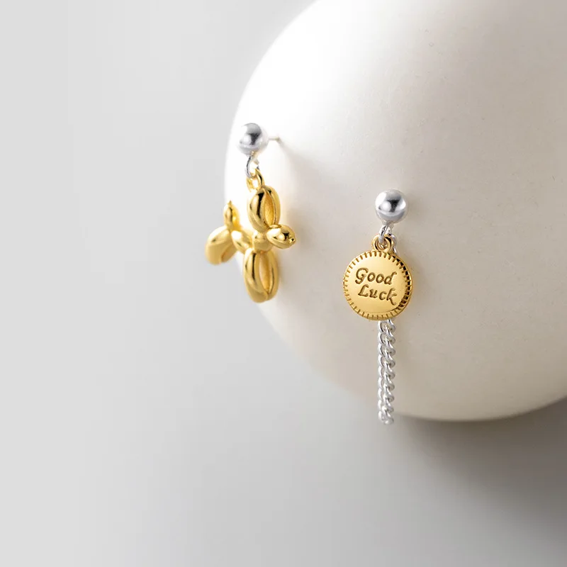 Серьги из настоящего стерлингового серебра 925 пробы асимметричные