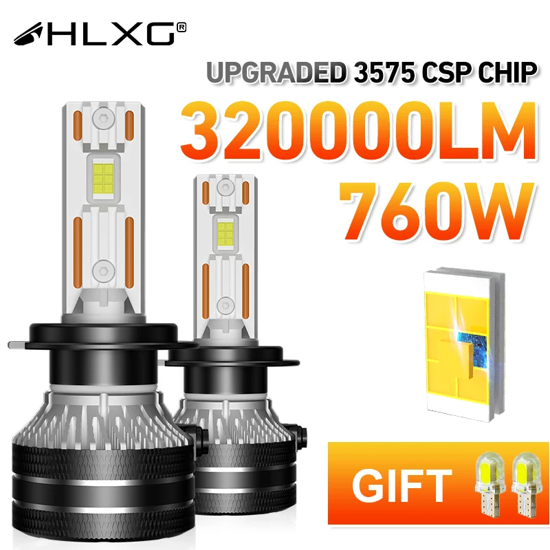 

HLXG 760W H7 LED Car Headlight Bulbs Canbus H1 H4 H8 H9 H11 9005 9006 9012 880 881 5570 LED Lights For Vehicle Turbo Fog Lamp
