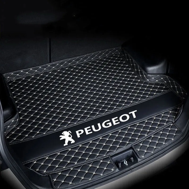 Car leather trunk mat For Peugeot 3008GT 308 408 307 508L 3008 5008 Car trunk anti-dirty mat