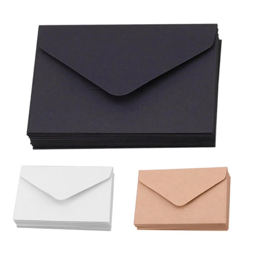 

20PCS Classical Kraft Blank Mini Paper Window Envelopes Wedding Invitation Envelope Gift Envelope