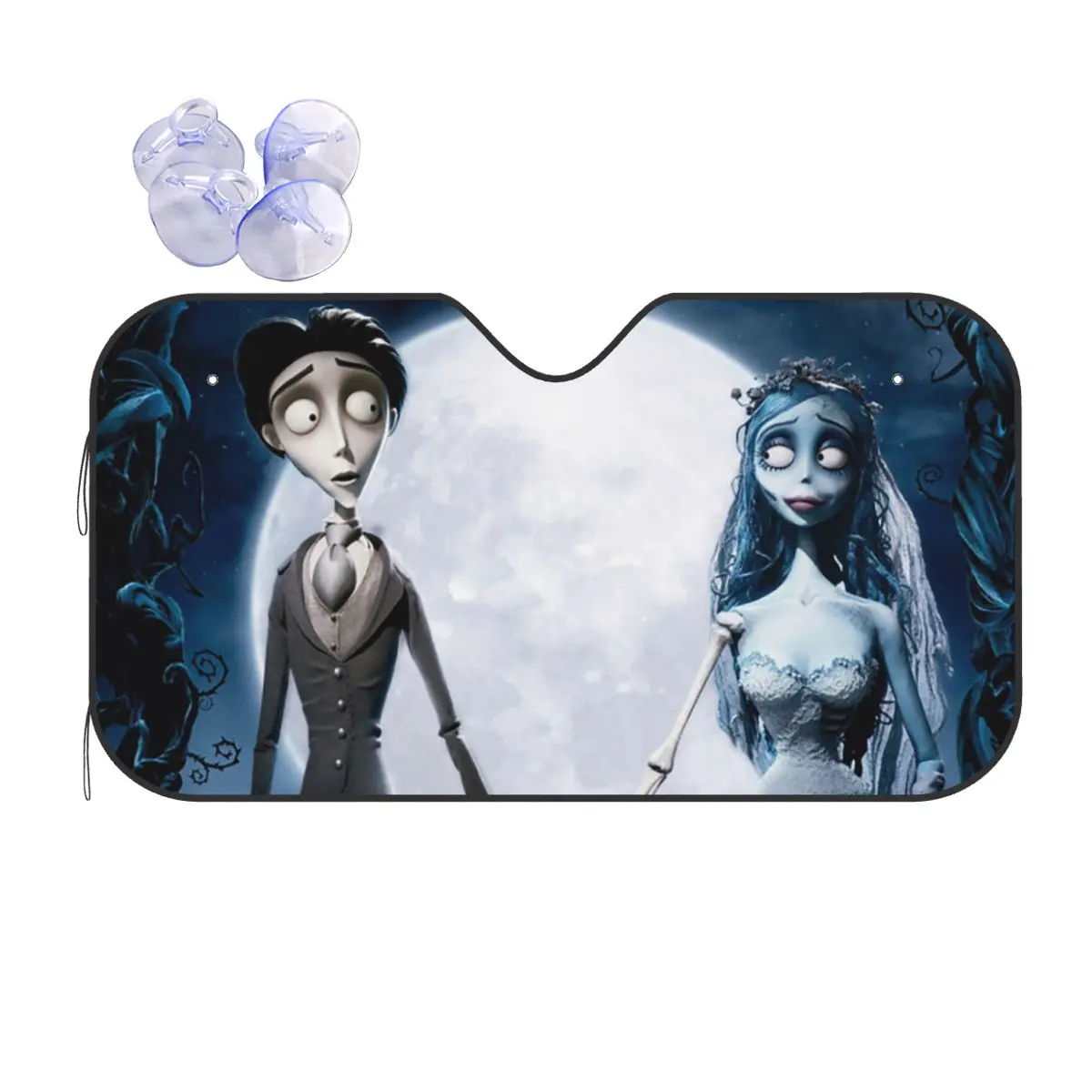 

Tim Burton's Corpse Bride Amily Love Movie Folding Windshield Sunshade 70x130cm Aluminium Foil Car Sunshade Car-styling