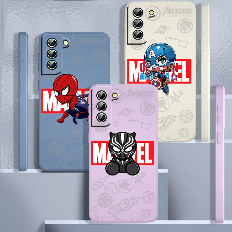 

Funny cute superhero marvel For Samsung Galaxy S22 S21 S20 FE S10 Note 20 10 Ultra Lite Plus Liquid Rope Phone Case Cover