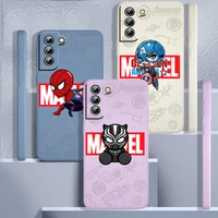funny cute superhero marvel for samsung galaxy s22 s21 s20 fe s10 note 20 10 ultra lite plus liquid rope phone case cover