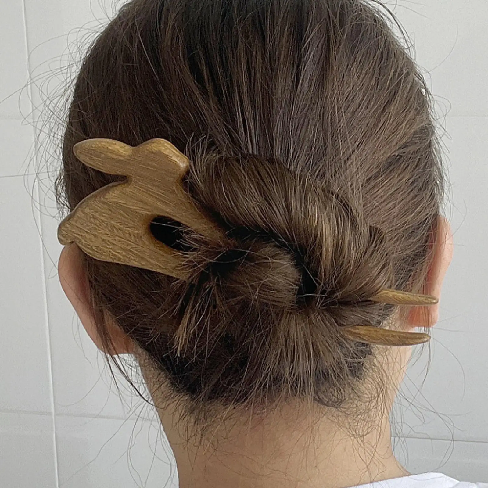 

Ancient Style Rabbit Wooden Hairpin Diy Cheongsam Accessories Combing Hairpin Classical Ethnic Hair Hanfu Hairpin R6j9