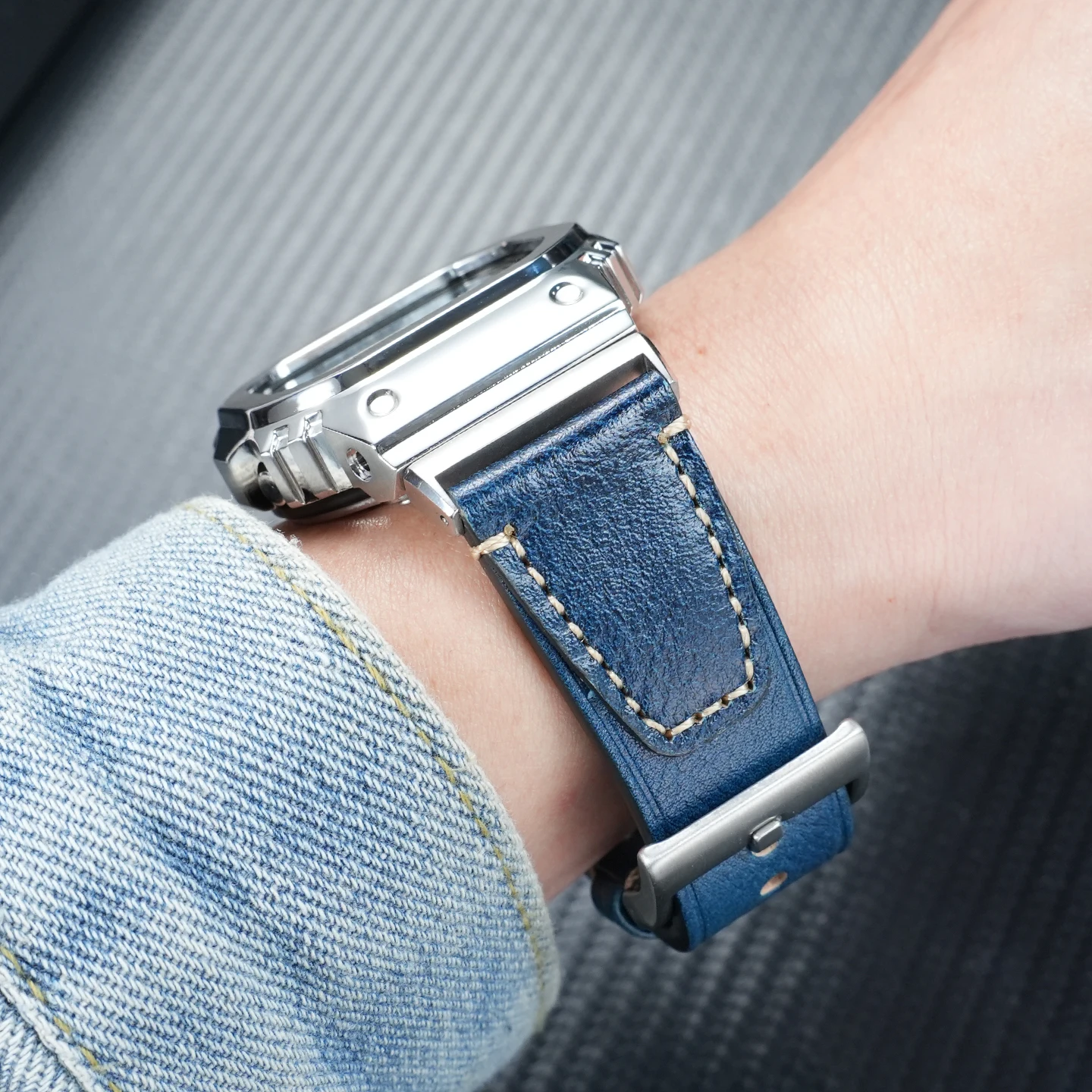 Фото Сменный винтажный кожаный ремешок для Casio G-Shock Square DW-5600, DW-5610, GW-B5600, GM-5600 и GA-100, GA-110, GA-120, GA-700 №3