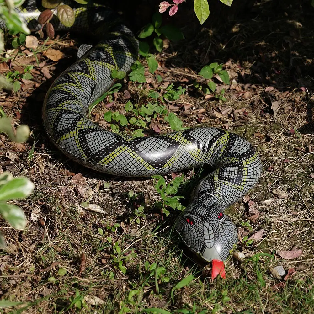 

Inflatable Simulation Snake Toys Realistic Fake Golden Toy Child Novelty Toy Scary Halloween Snake Prank Tricky Toy Python U4y2