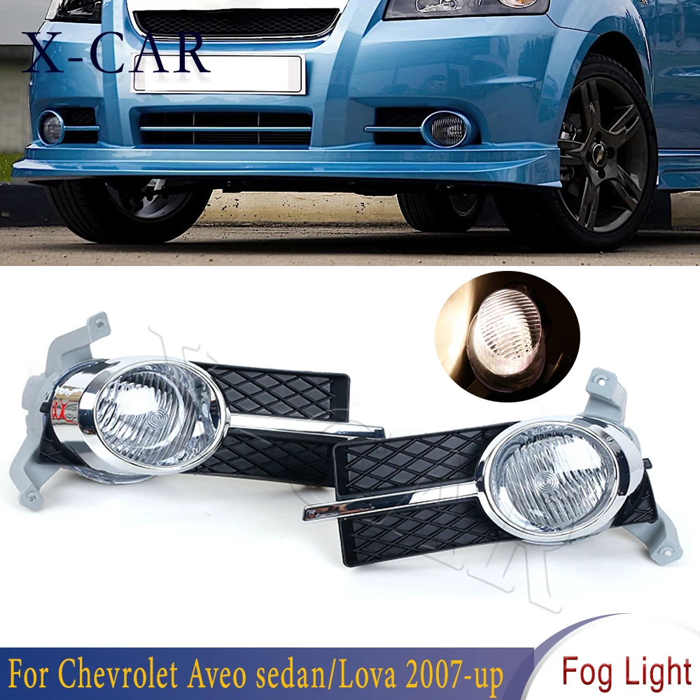 

X-CAR Fog light Halogen Fog Lamp Bulb H3 12V 55W With wiring kit 1 Set For Chevrolet Aveo sedan/Lova 2007-up Fog Light Assembly