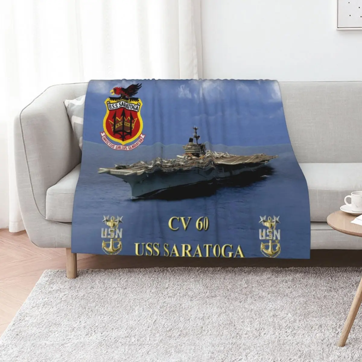 Фото Плед CV-60 USS Saratoga, легкий и теплый плед для путешествий и кемпинга №1