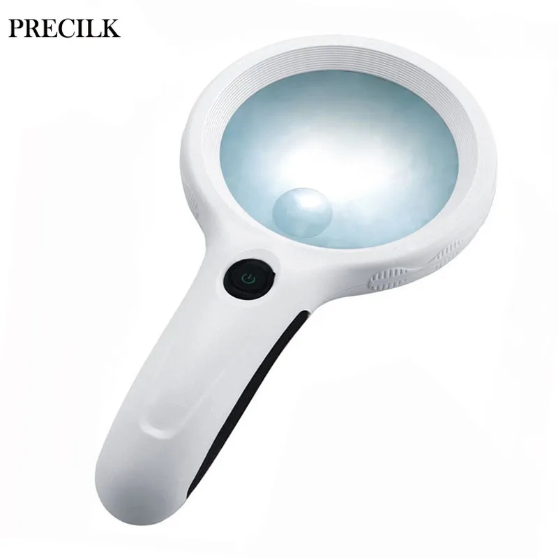 

8 LED Optical Lens Rubber Handheld Magnifier Loupe Repair Magnifying Glass Elderly Reading Phone Screen Jewelry Identification