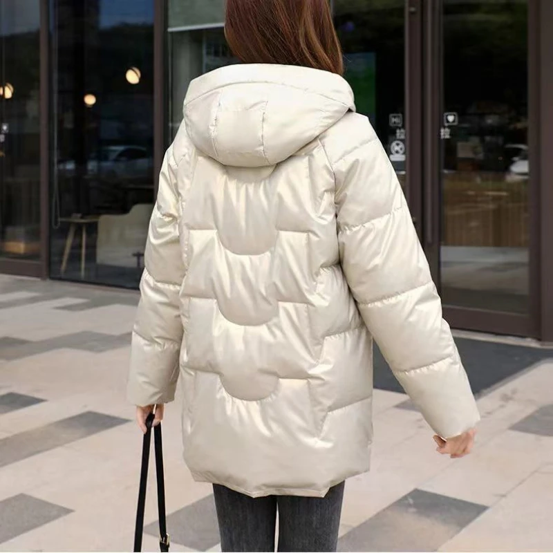 Oversized Winter Women's Cold Coat Parkas Super Hot Coats Hooded Long Cotton Padded Jacket Korean Fashion Puffers Coat